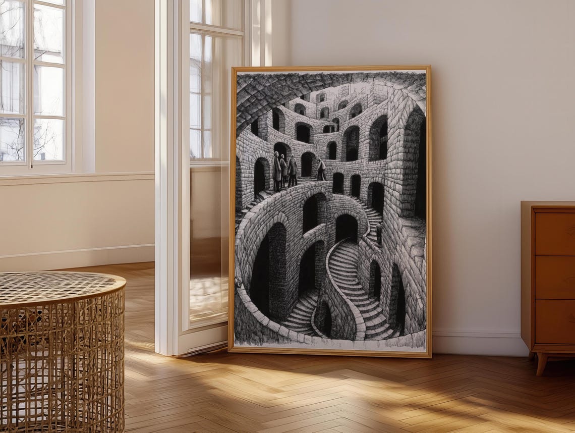 Moody Abstract Line Drawing Wall Hanging Masculine Wall Art Art Hyperbeast Decor Over Bed Wall Art - Image 7