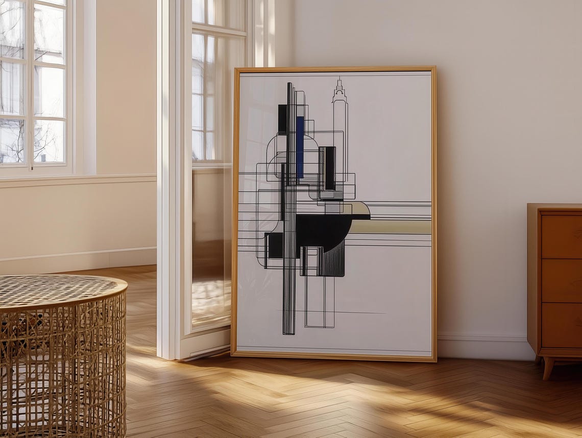 Geometric Linear Abstract Wall Hanging Masculine Wall Art Art Hyperbeast Decor Over Bed Wall Art - Image 7