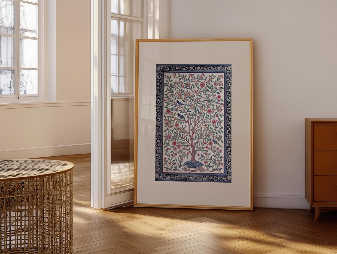 Kashmiri Style Textile Art Print, Vintage Decor - Image 6