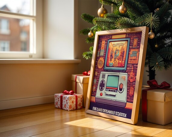 Retro Gamer Console Pixel Art Arcade Nostalgia Gaming Room Poster