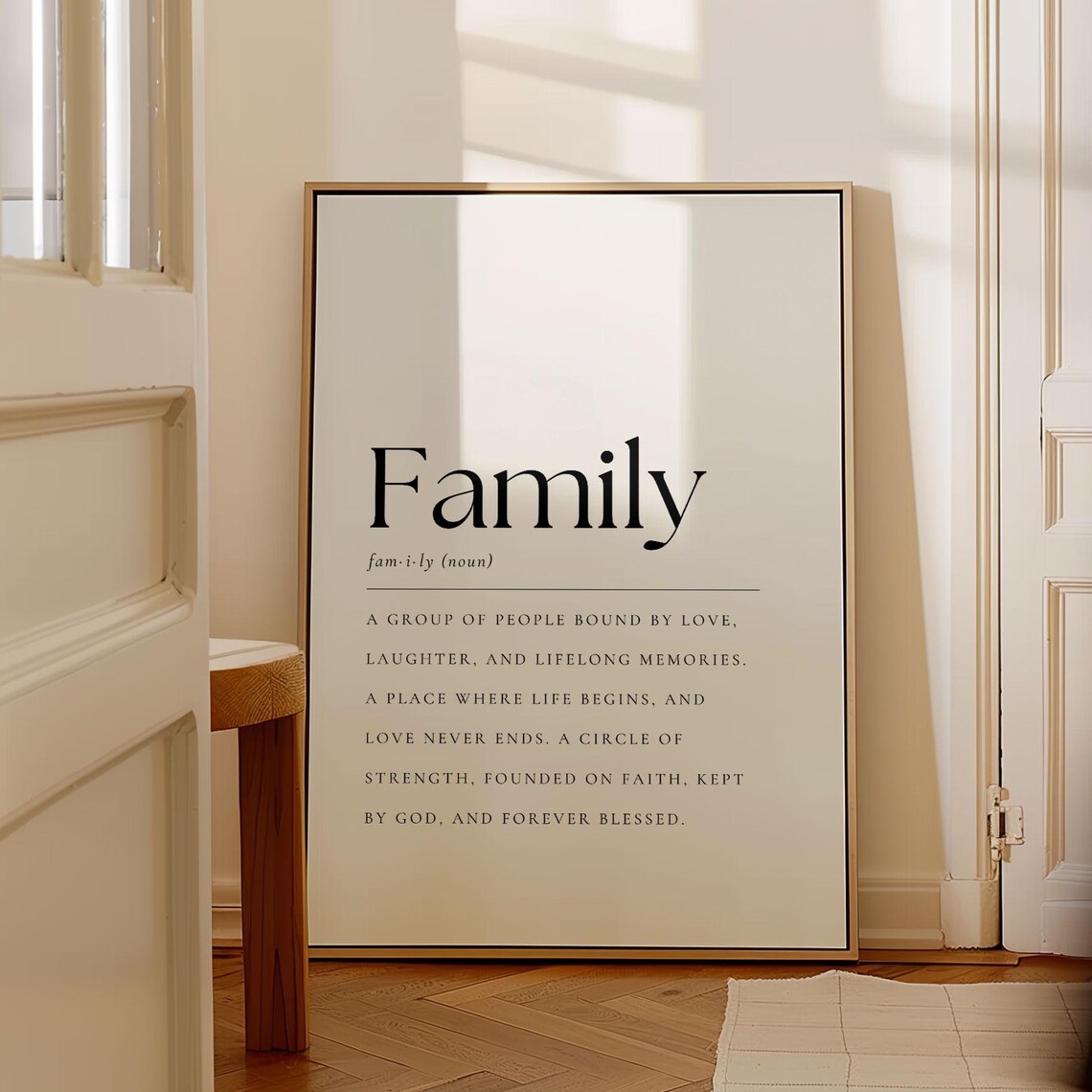 Family Definition Wall Art Print, Home Typography