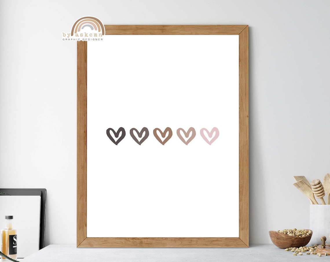 Black Lives Matter Print Vote Heart Boho Nursery Print Baby Room Decor Pastel Heart Baby Room Poster Living Room Art Print
