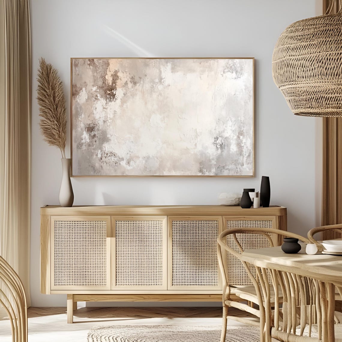 Soft Minimalist Abstract Print In Neutral Light Colours Modern Wall Art Neutral Tones Statement Wall Art Minimalist Art Print - Image 2