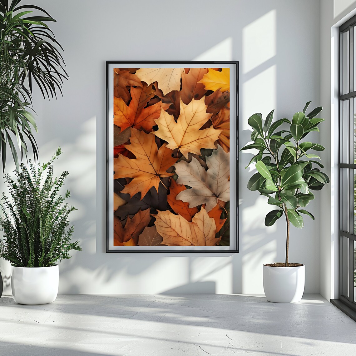 Autumn Maple Leaves Poster Fall Leaves Close Up Cozy Seasonal Nature Wall Decor - Image 3