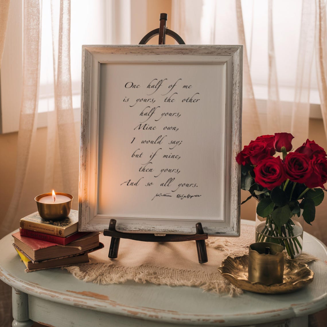 Shakespeare One Half of Me Is Yours Love Quote Poetry Poster - Image 3
