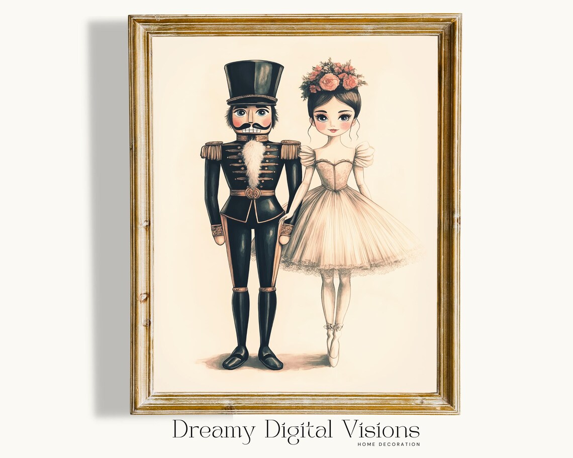 Clara And The Nutcracker Traditional Christmas Art Print