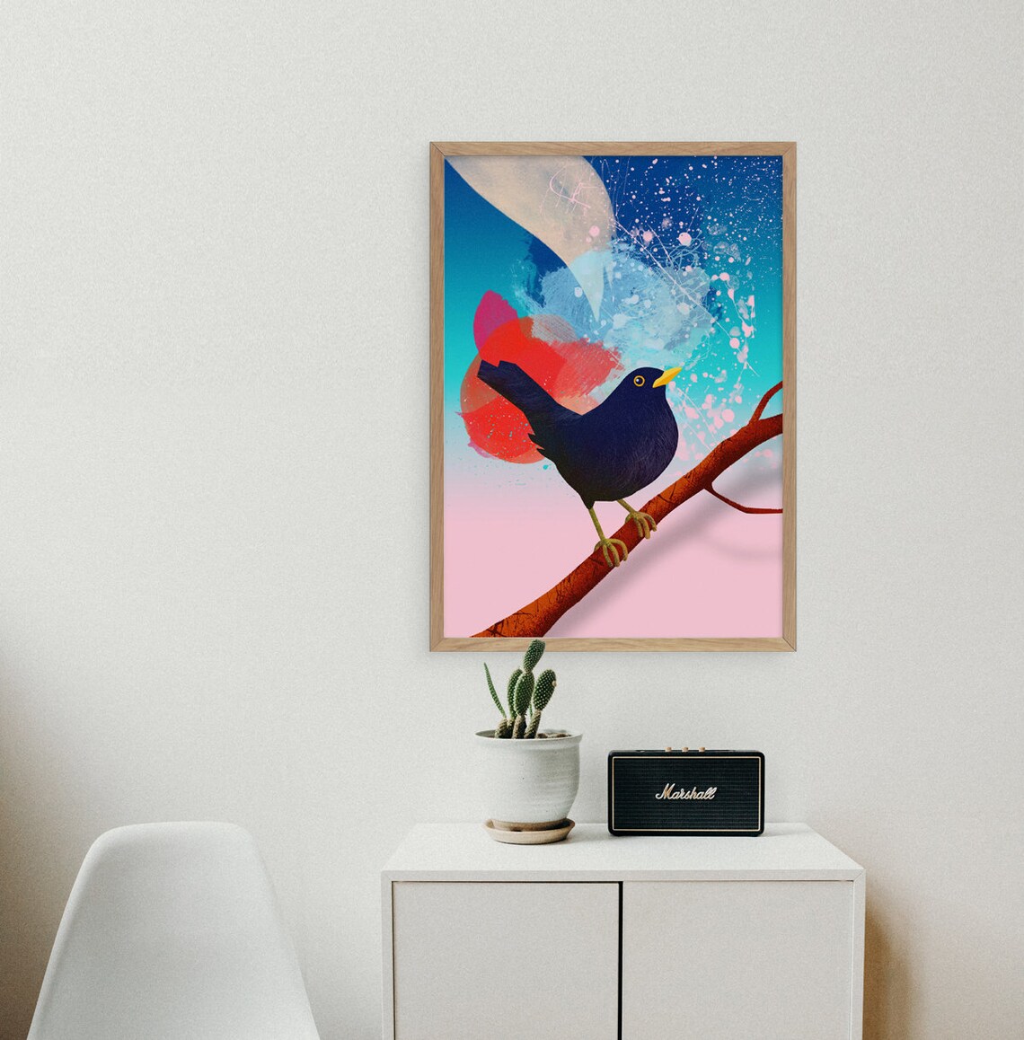 Common Blackbird Illustration Art Print, Birds - Image 3