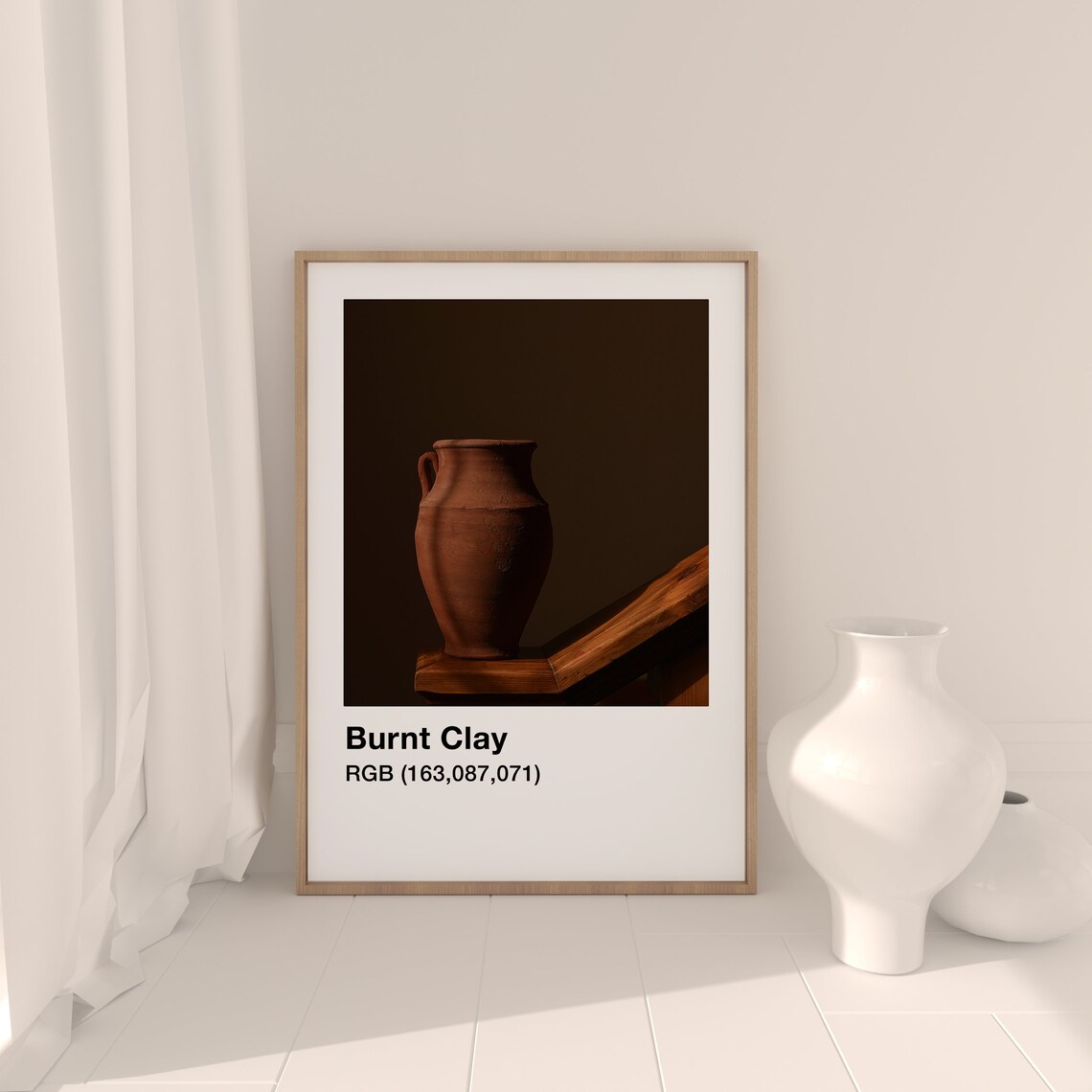 Burnt Clay Terracotta Vessel Warm Still Life Color Swatch Poster - Image 3