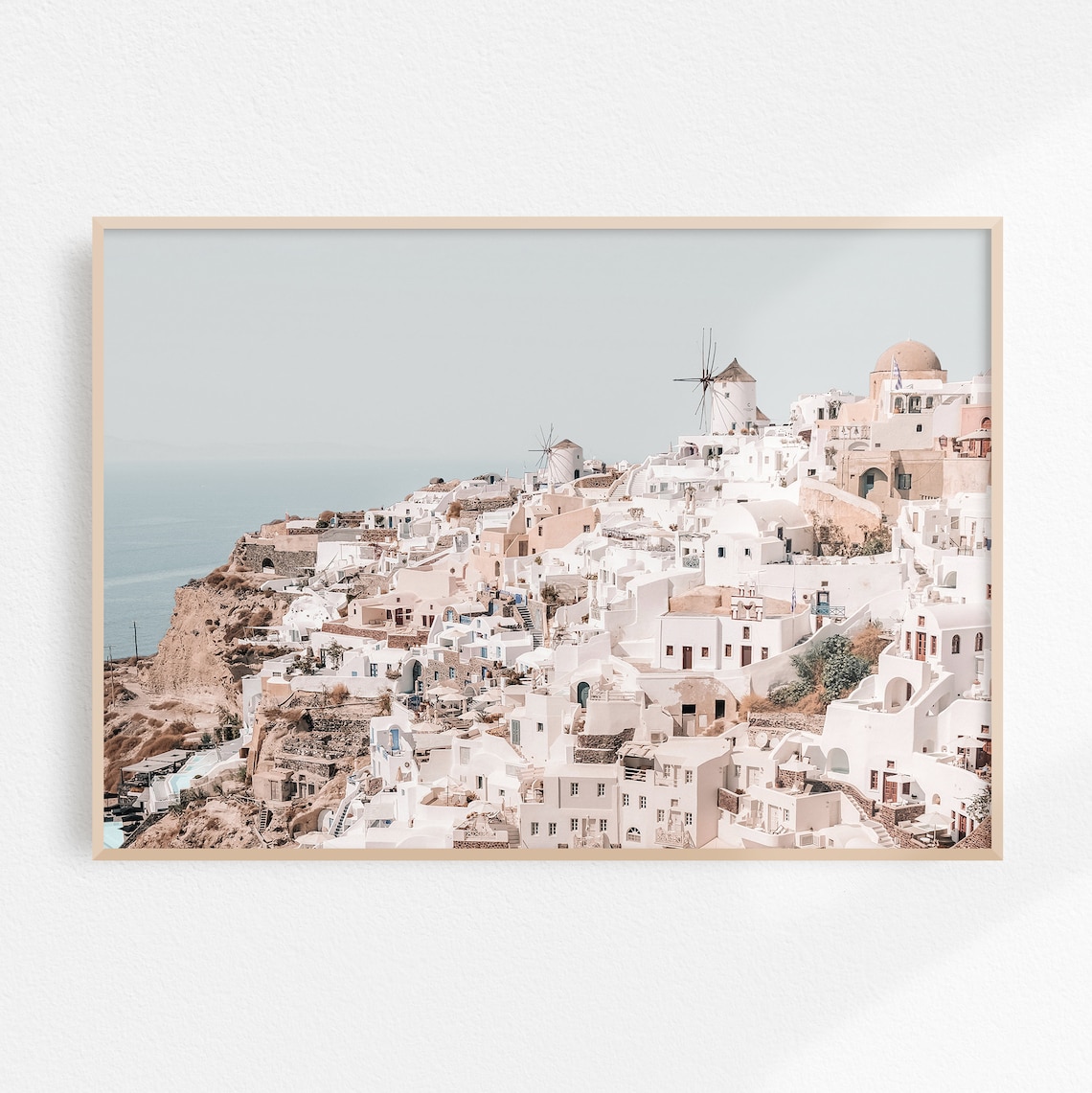 Oia Santorini Travel Poster, Coastal Greece Decor