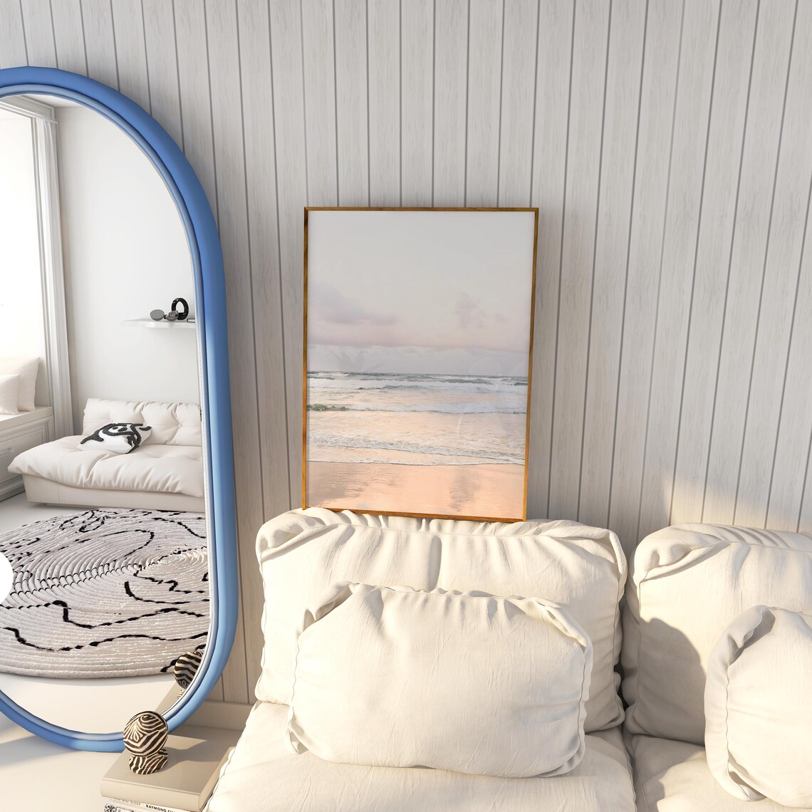 Beach Sunset Wave Print, Neutral Coastal Decor - Image 3