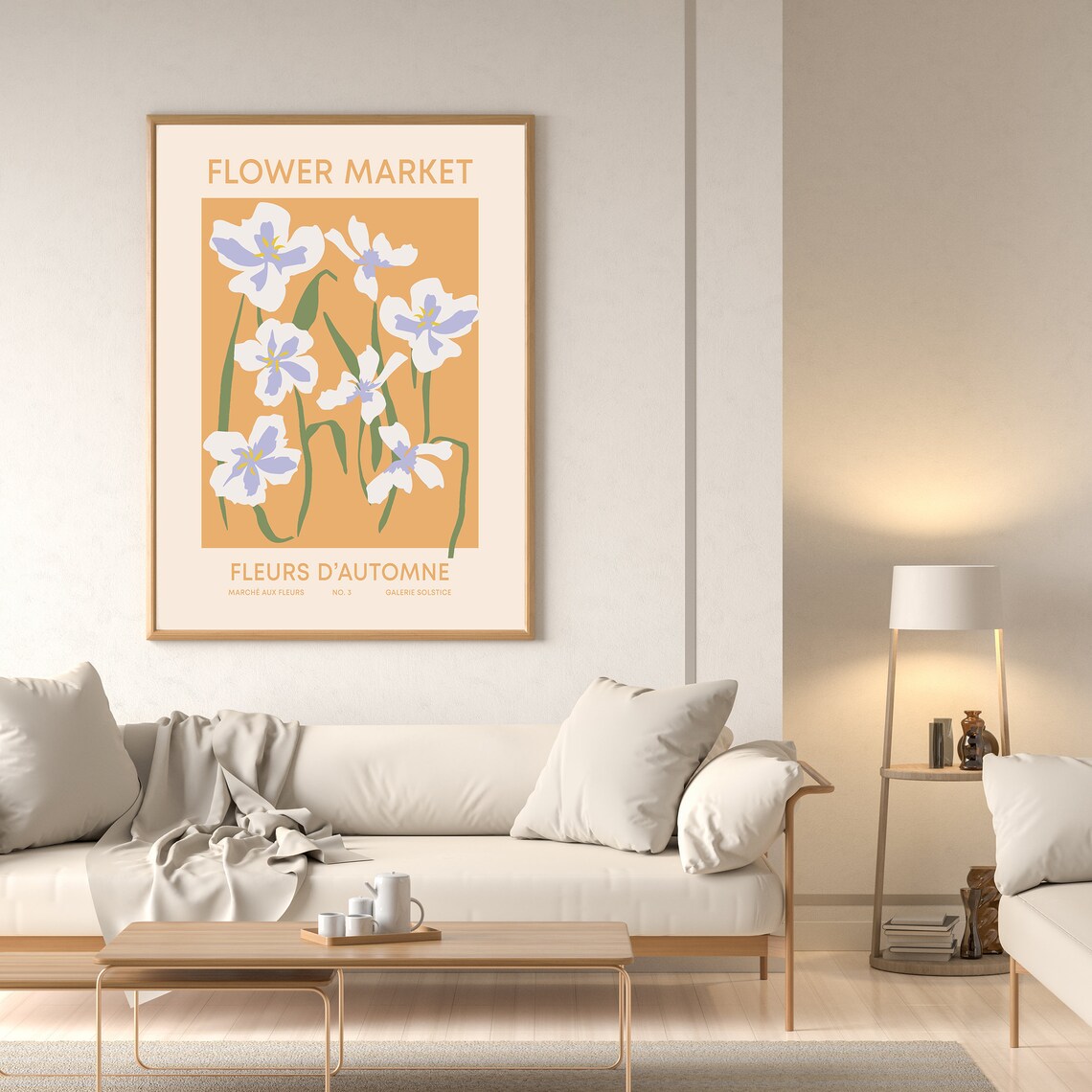 Orange Flower Market Botanical Spring Floral Art Print - Image 3