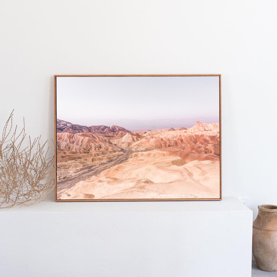 Death Valley Badlands Eroded Canyons in Warm Neutral Tones Poster - Image 3