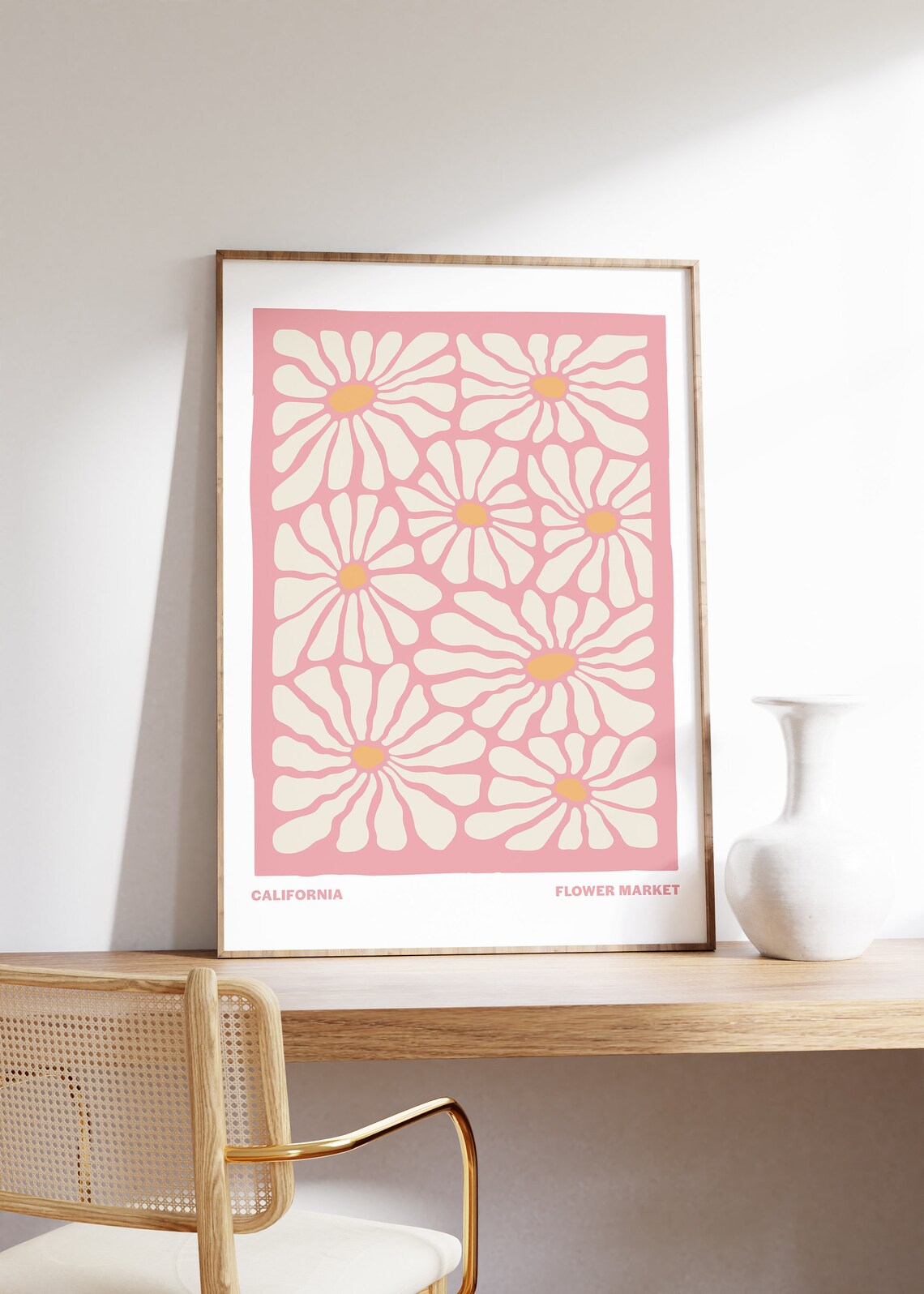 Flower Market California Art Poster, Danish Pastel - Image 3