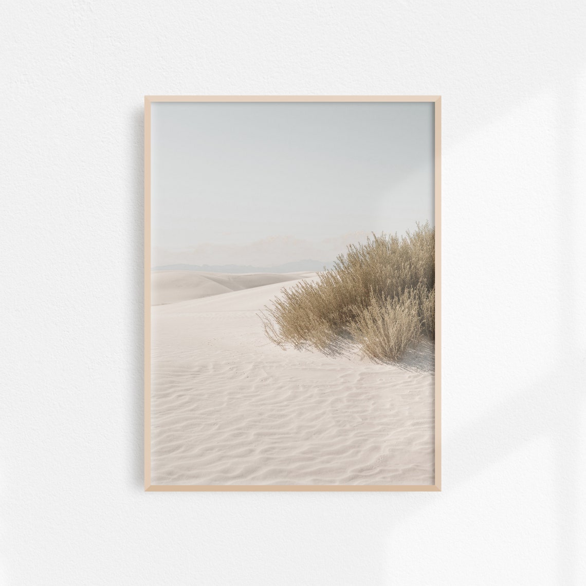 White Sands Desert with Sagebrush in Soft Morning Light Poster
