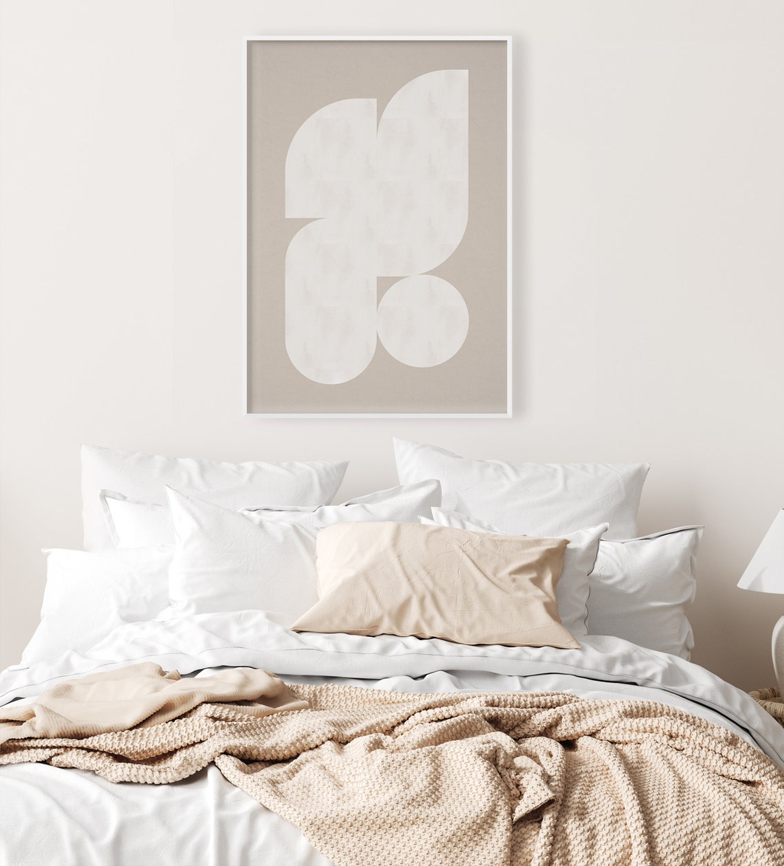 Beige Abstract Organic Shapes Minimalist Modern Decor Poster - Image 3