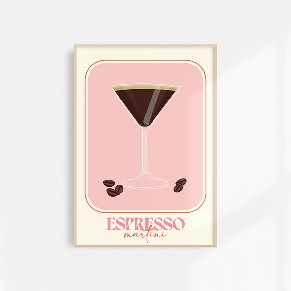 Espresso Martini Retro Bar Cart Art Print