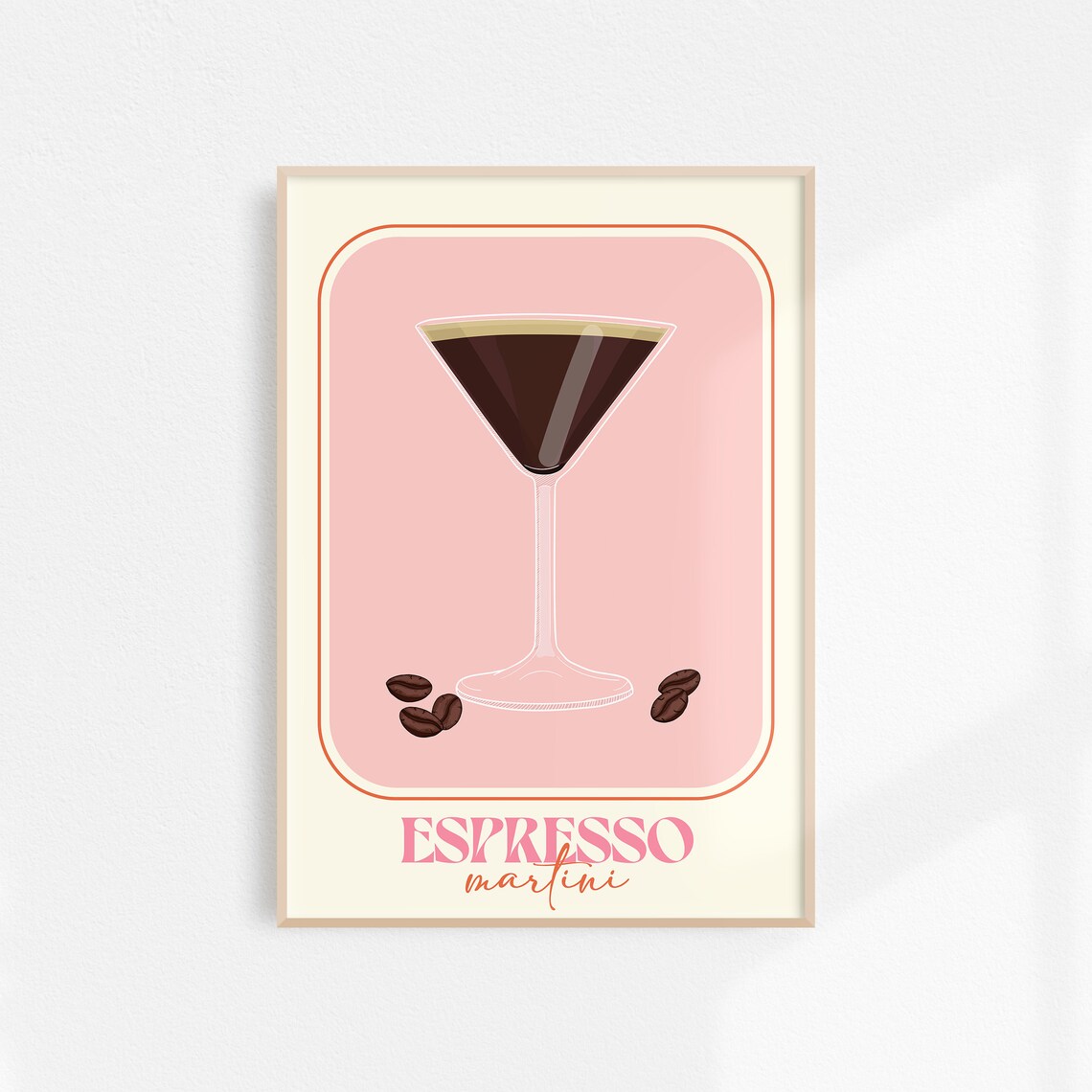 Espresso Martini Retro Bar Cart Art Print