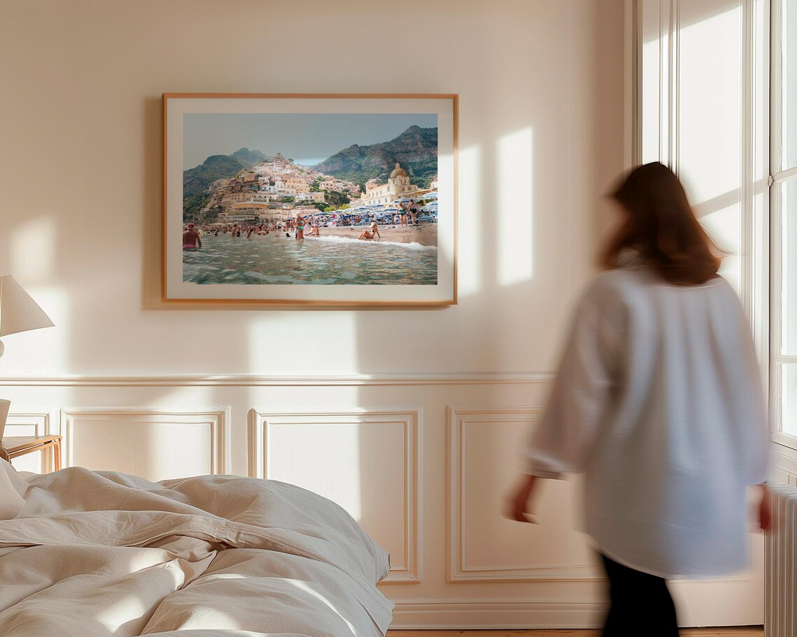 Landscape Amalfi Wall Art Swimming Art Amalfi Coast Print Positano Beach Print Italy Wall Art Amalfi Photography Italian Summer - Image 3