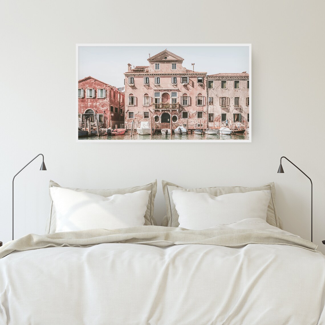 Venice Italy Pastel Canal Buildings Boats Travel Wall Decor Poster - Image 2