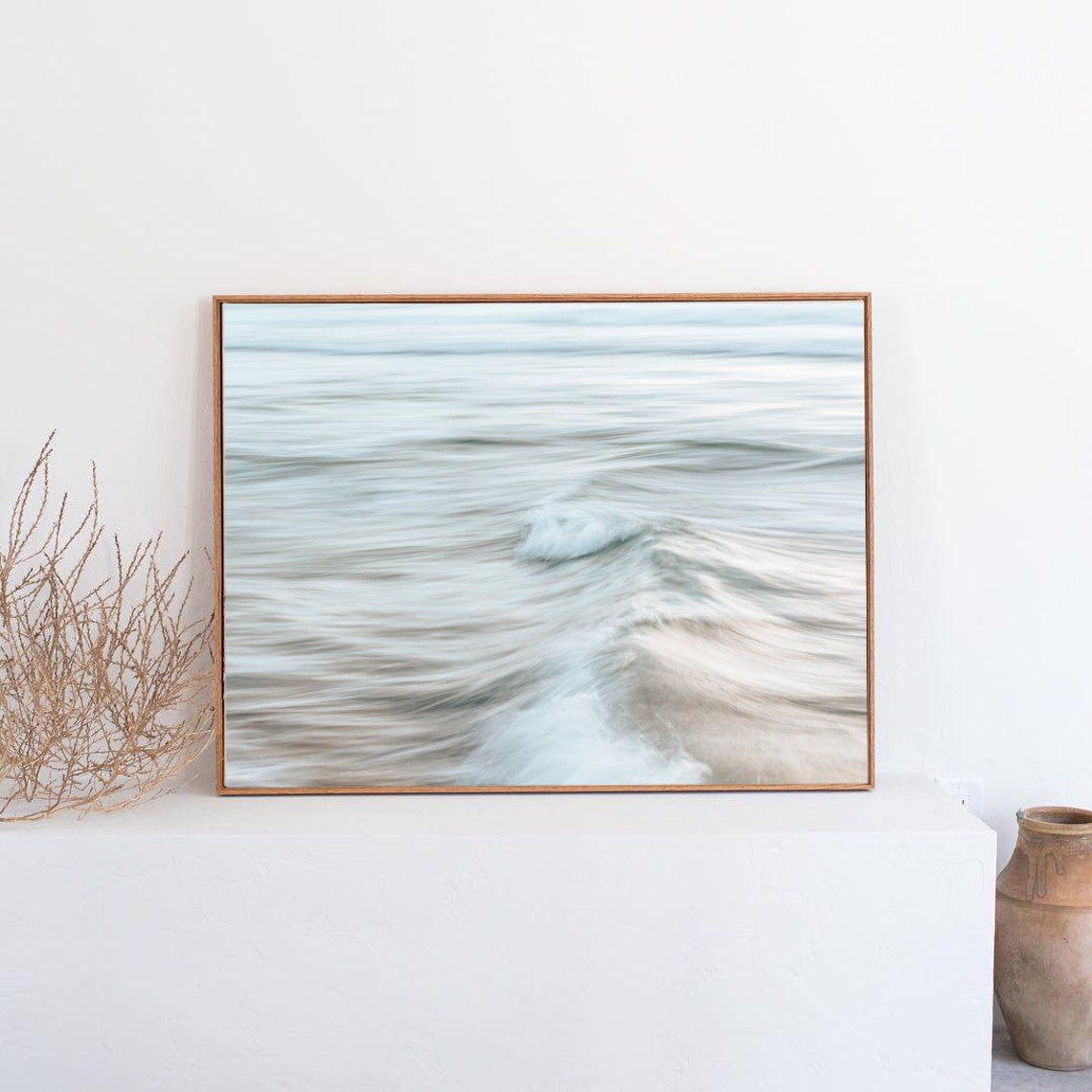 Soft Blue Ocean Waves In Long Exposure Coastal Photography Poster - Image 3