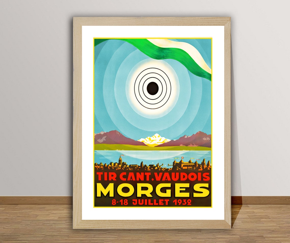 Tir Cantonal Vaudois Morges 1932 Swiss Shooting Festival Poster