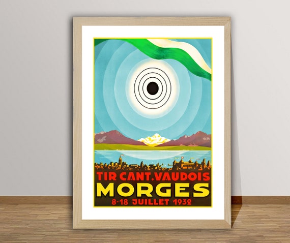 Morges Suisse Vintage Travel Poster Poster Paper Or Print Gift Idea
