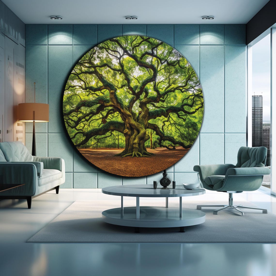 Majestic Angel Oak Tree Emerald Canopy Ancient Branches Wall Art - Image 2