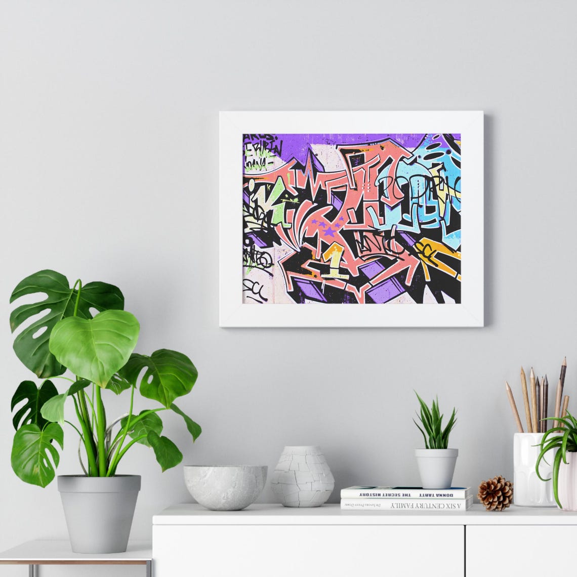 Pink Wildstyle Graffiti Lettering Street Mural Framed Poster - Image 2