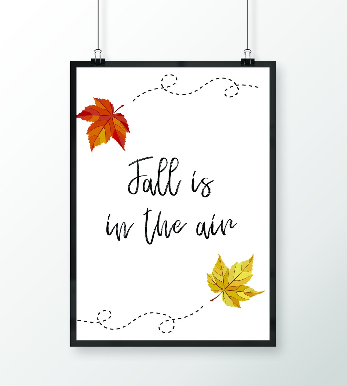 Fall Is In The Air Maple Leaf Script Autumn Quote Poster Decor - Image 2