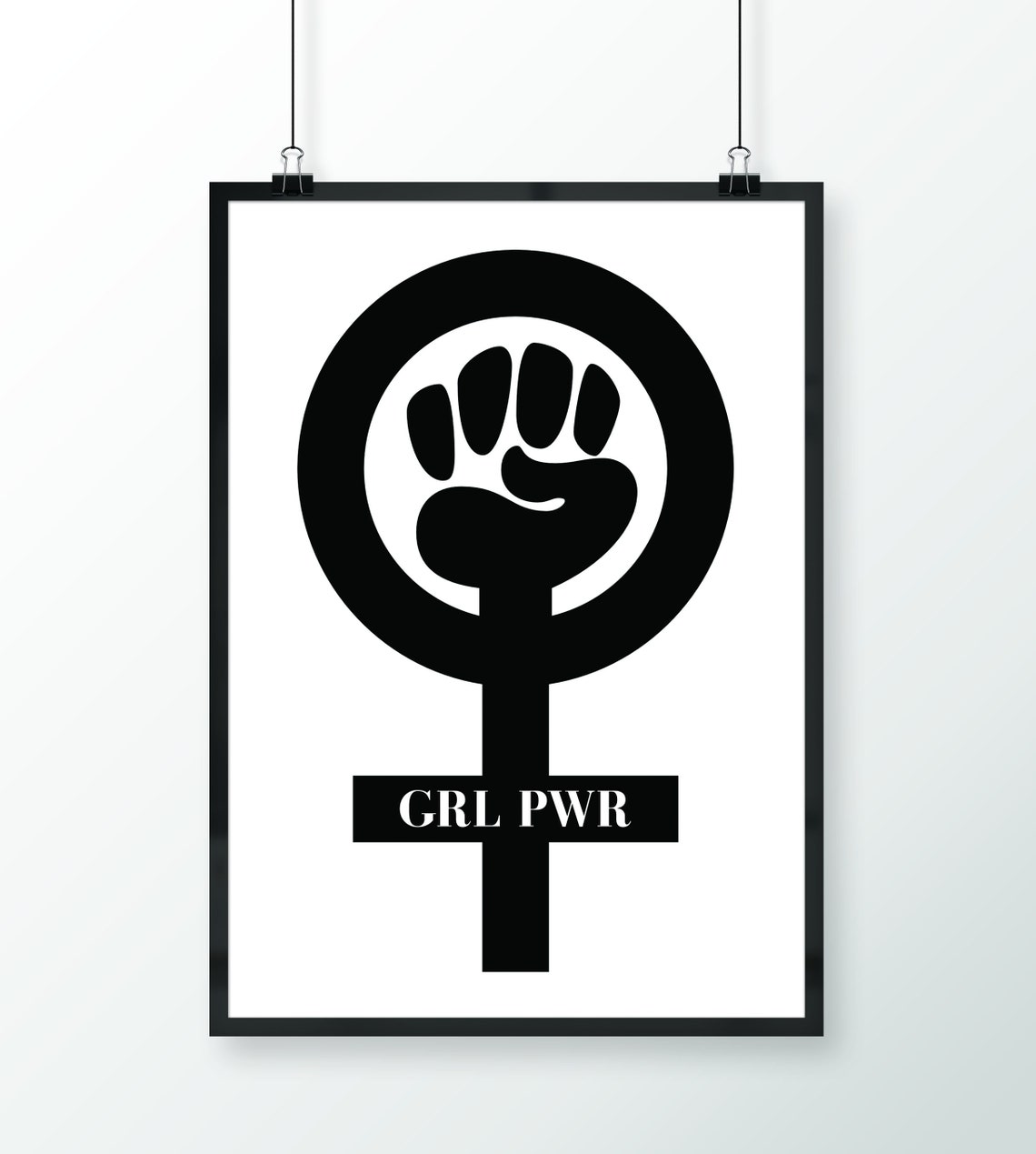 Art Feminist Dorm Room Decor Feminist Art College Dorm Girl Power Sign Powerful Inspiration For Women Powerful Women Print Grl Pwr - Image 2