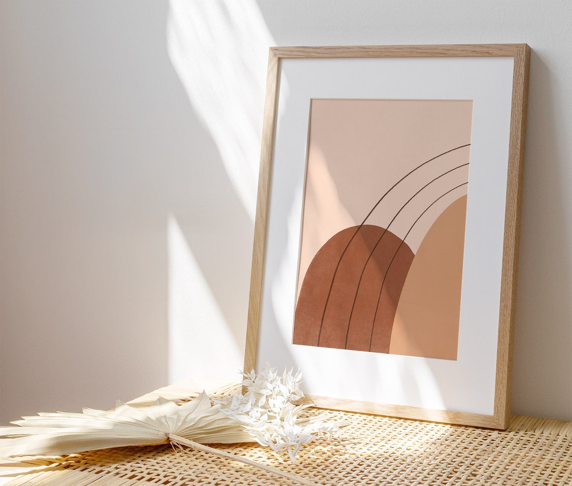 Terracotta Arch Shapes Minimalist Earthy Boho Abstract Poster - Image 2