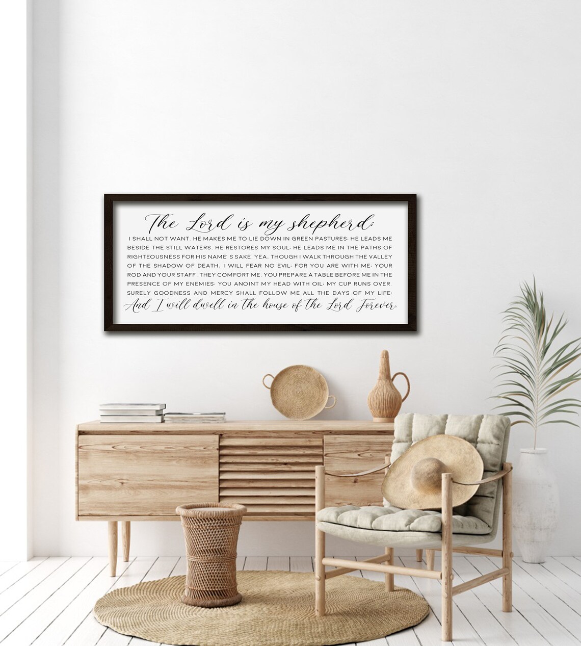 Psalm 23 Scripture Wall Art Print, Farmhouse Decor - Image 2