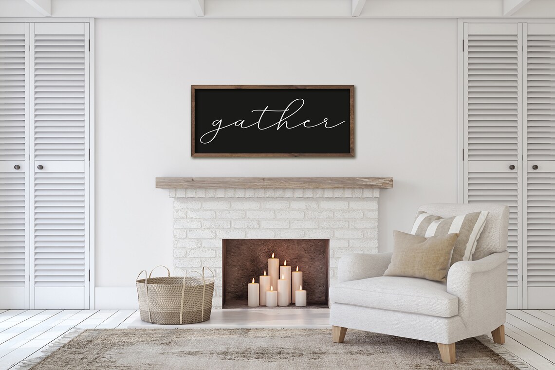 Gather Wood Sign, Farmhouse Fall Dining Room Art Print - Image 4