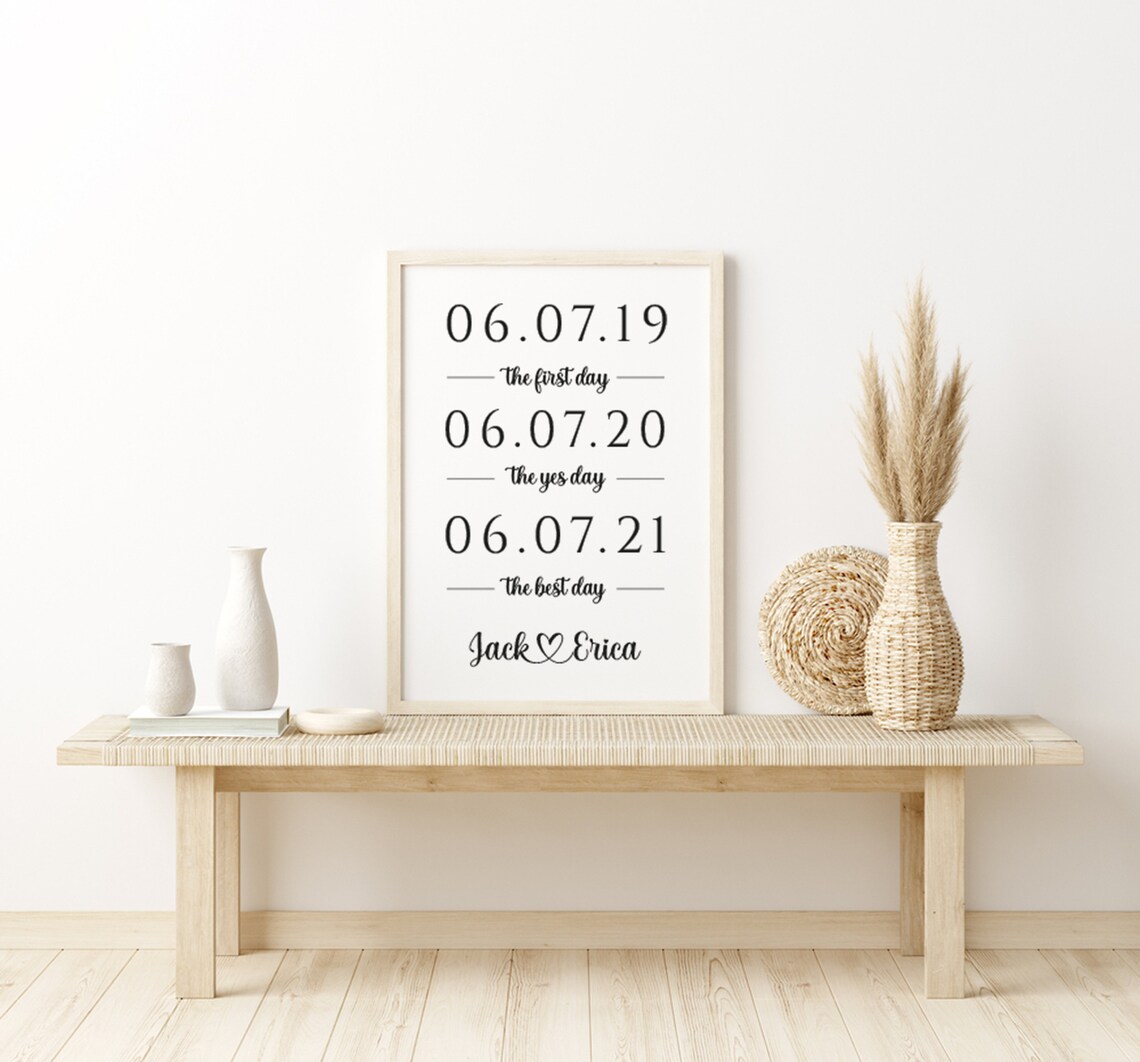 First Day Yes Day Best Day Custom Wedding Wood Sign - Image 3