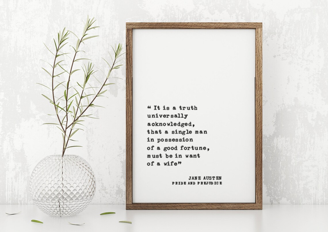 Jane Austen Pride And Prejudice Truth Universally Acknowledged Poster - Image 4