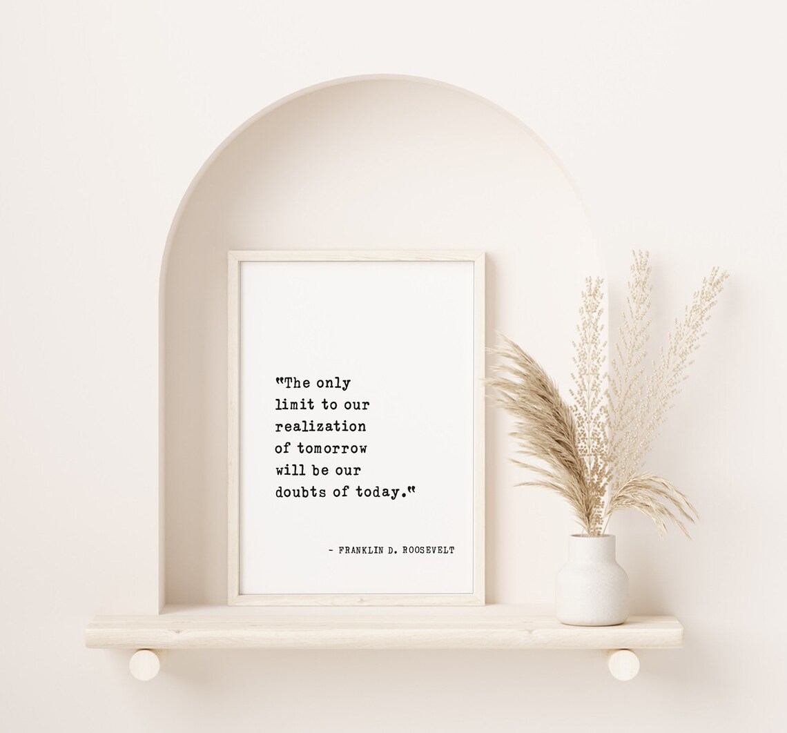 Franklin Roosevelt Doubts Of Today Quote Typewriter Wall Poster - Image 3