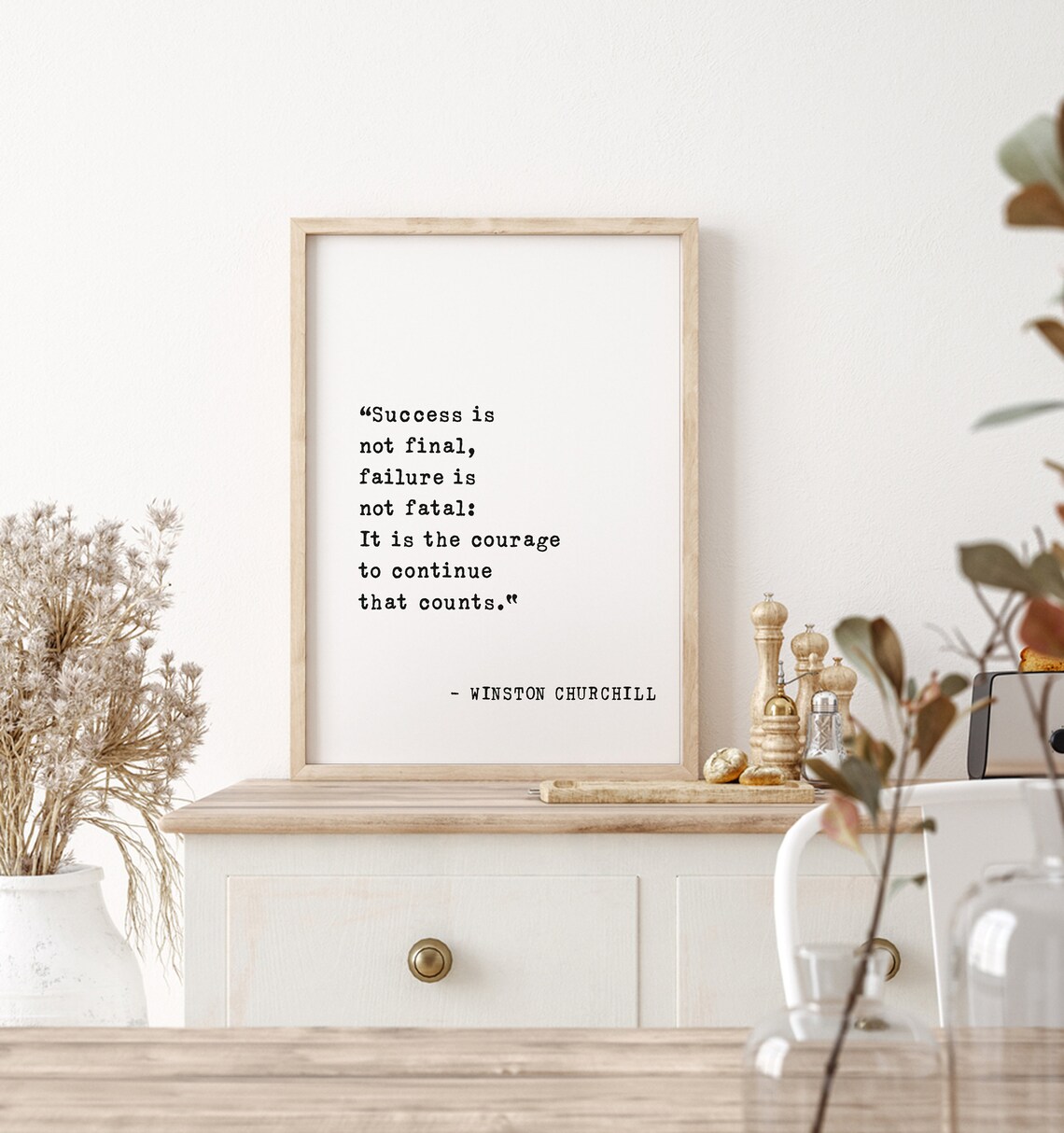 Winston Churchill Quote Art Print, Motivational Office - Image 4