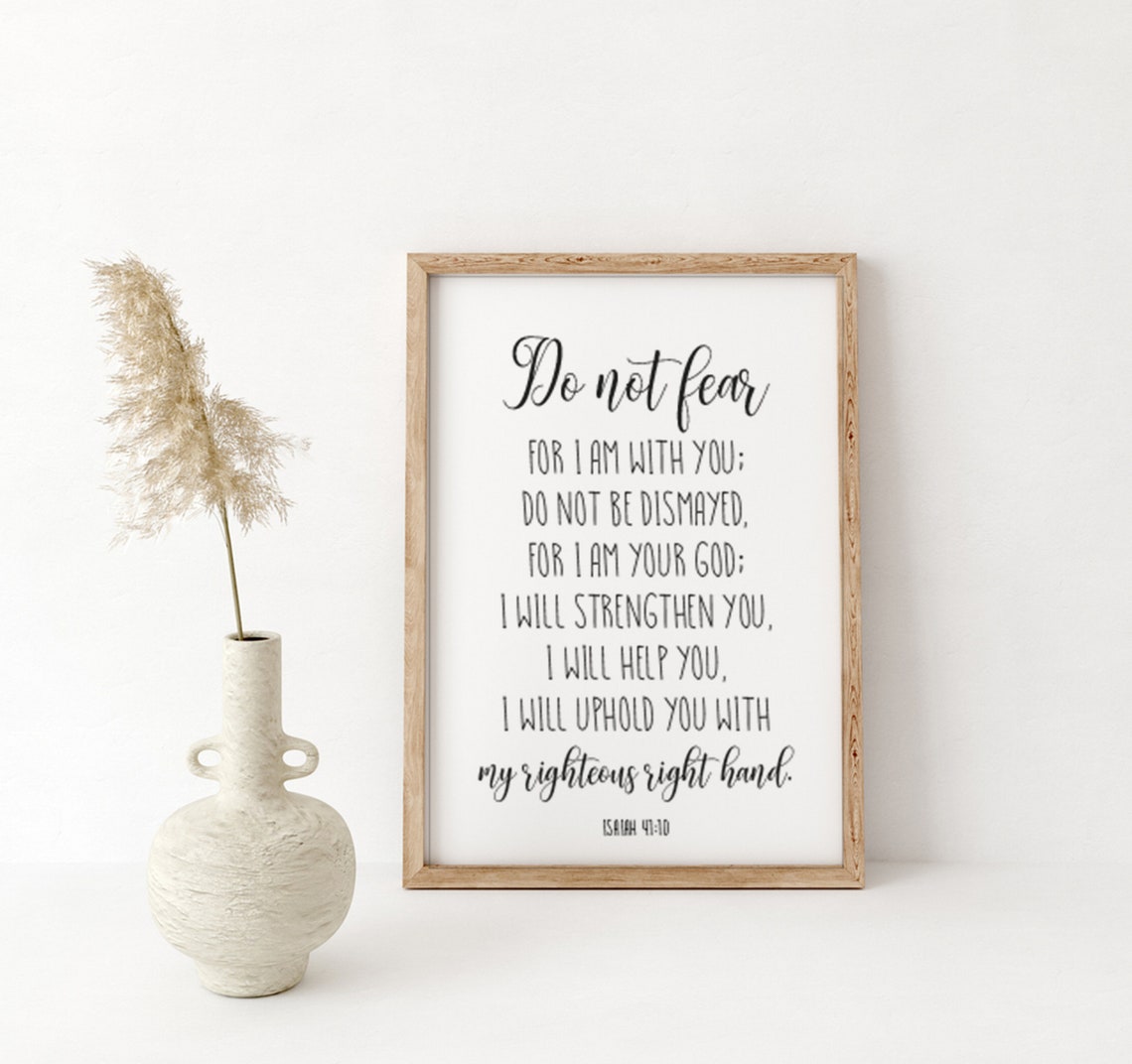 Scripture Wall Decor Do Not Fear Sign Isaiah 4110 Living Room Decor Bible Verse Sign Bible Verse Wall Decor - Image 2