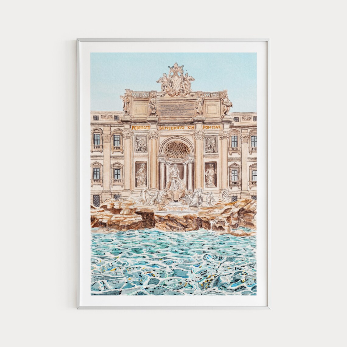 Fontana Di Trevi Rome Watercolor Art Print