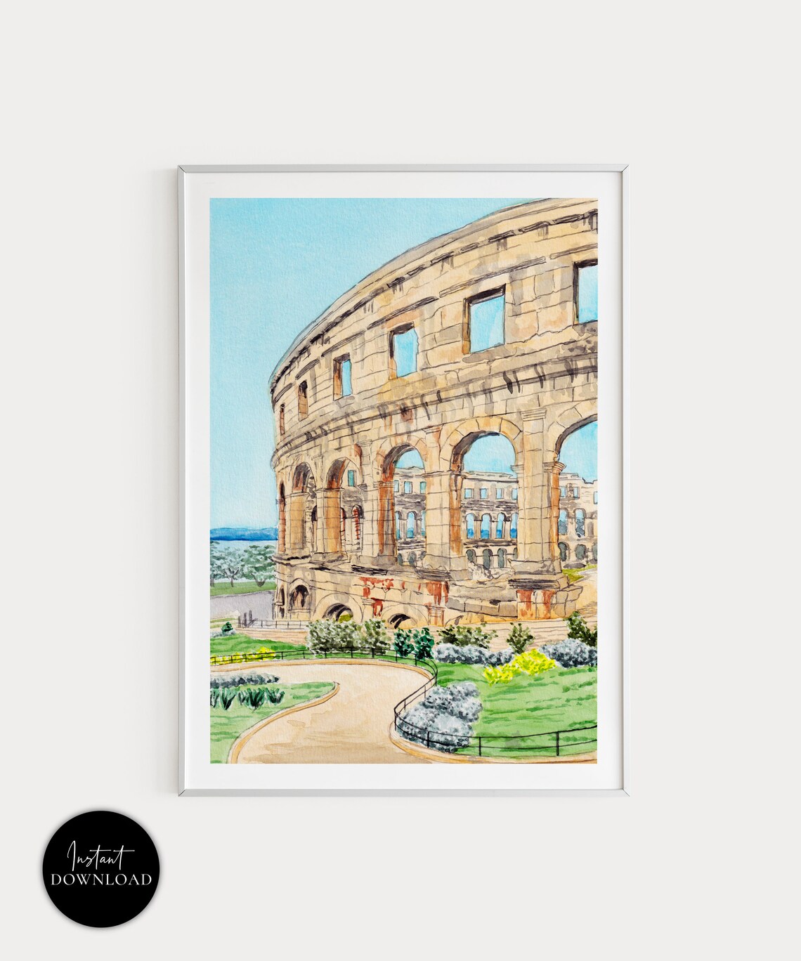 Pula Croatia Cityscape Art Print, Europe Travel