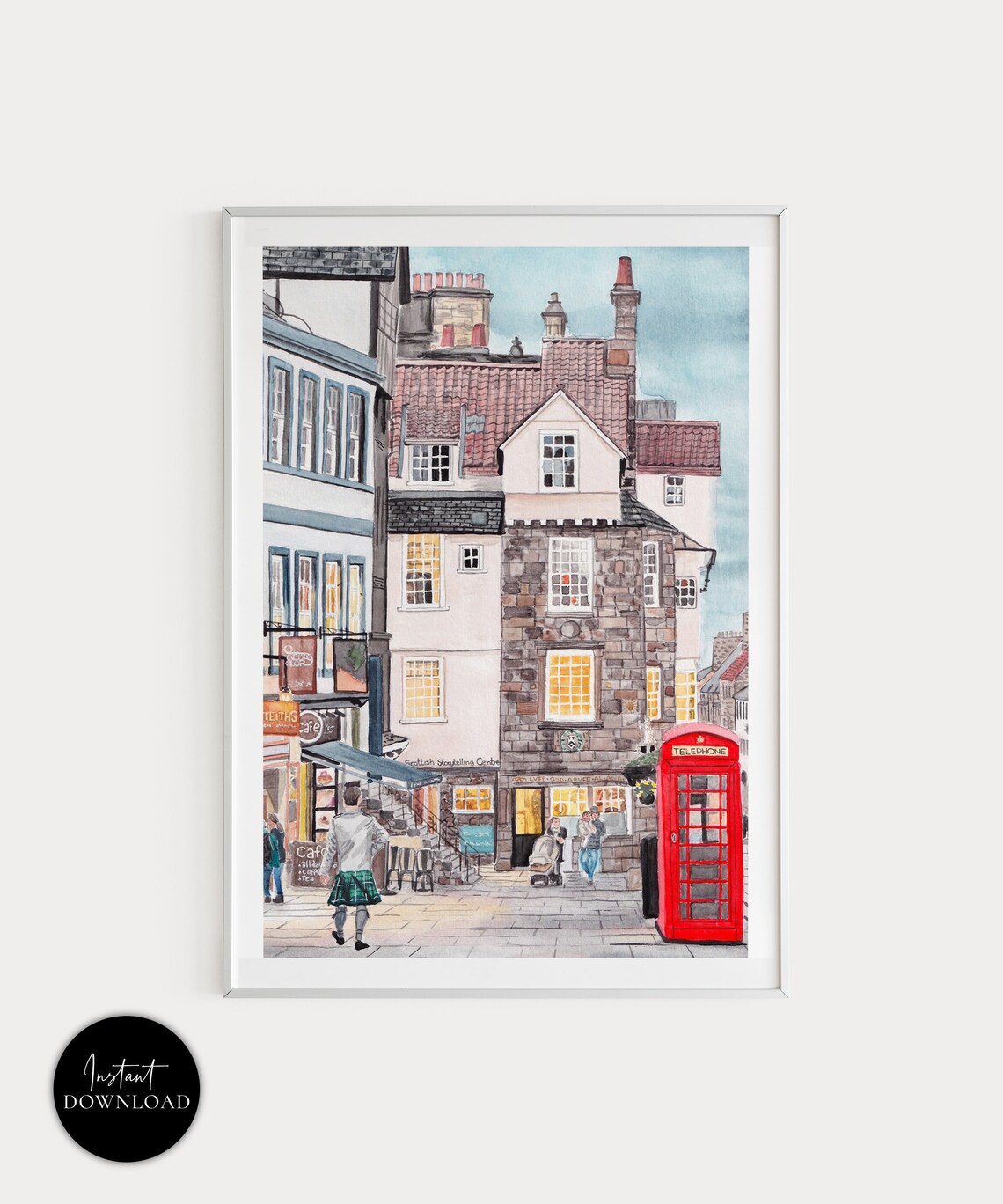 Edinburgh John Knox House Cityscape, Scotland Art Print