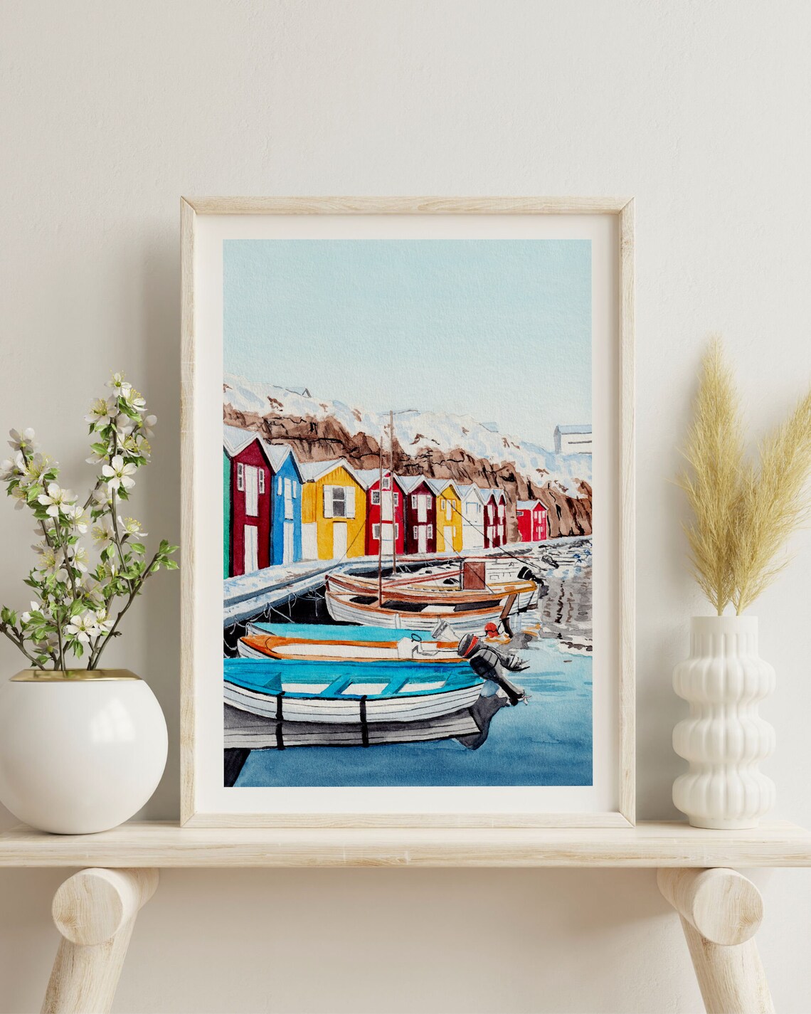 Smogen Sweden Travel Poster, Scandinavian Watercolor - Image 3
