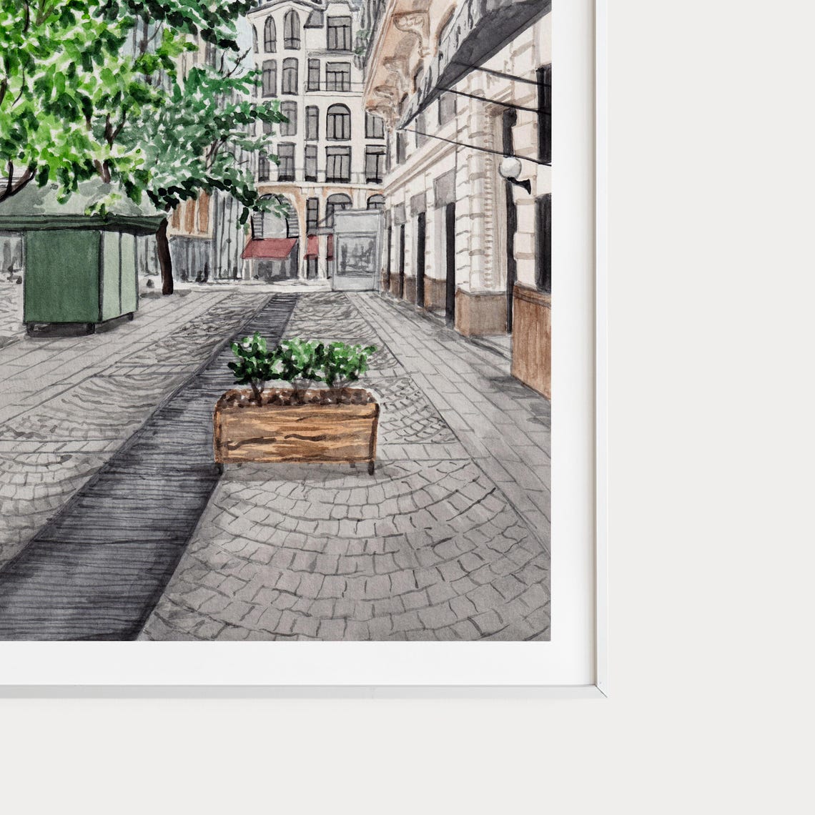 Buenos Aires Elegant Avenue Historic Architecture in Morning Poster - Image 2
