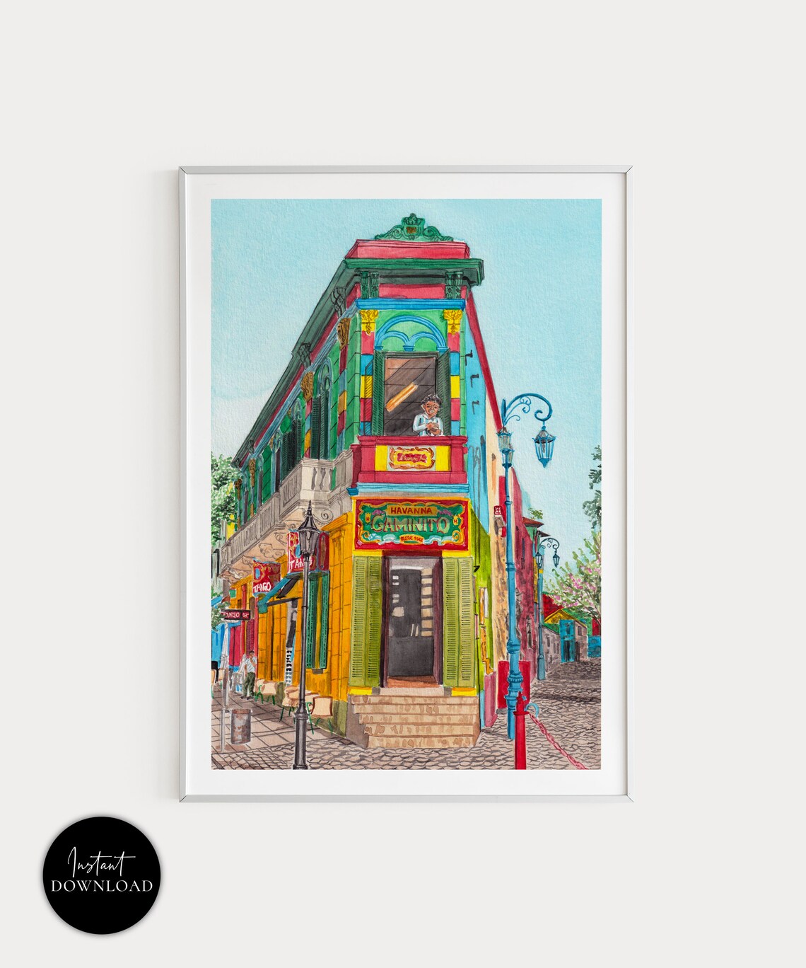 Caminito La Boca, Buenos Aires Travel Poster