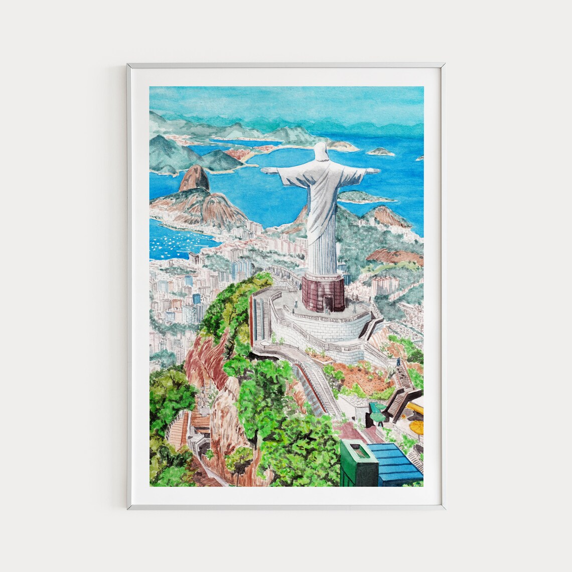 Rio De Janeiro Cityscape Art Print, Brazil Decor