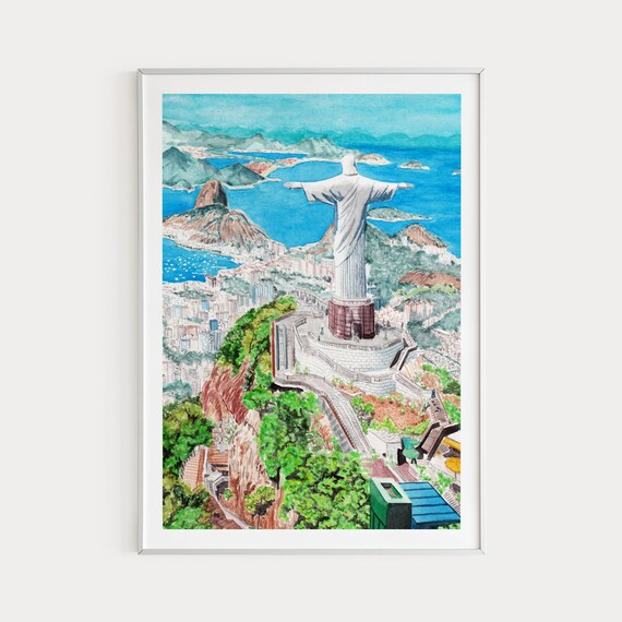 Rio De Janeiro Cityscape Art Print, Brazil Decor