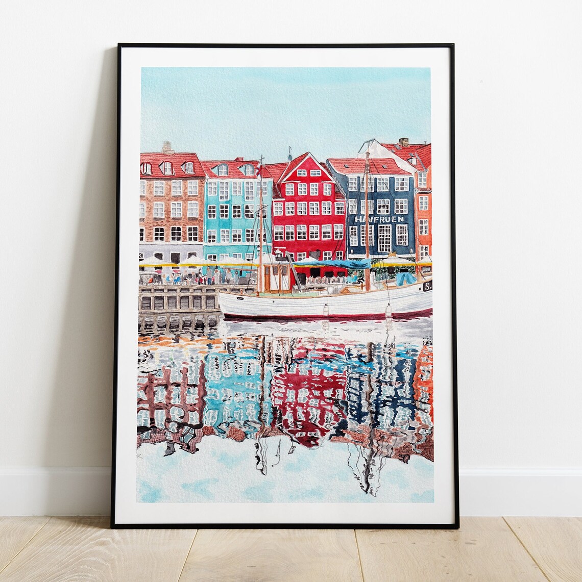 Copenhagen, Denmark Travel Poster, Scandinavian