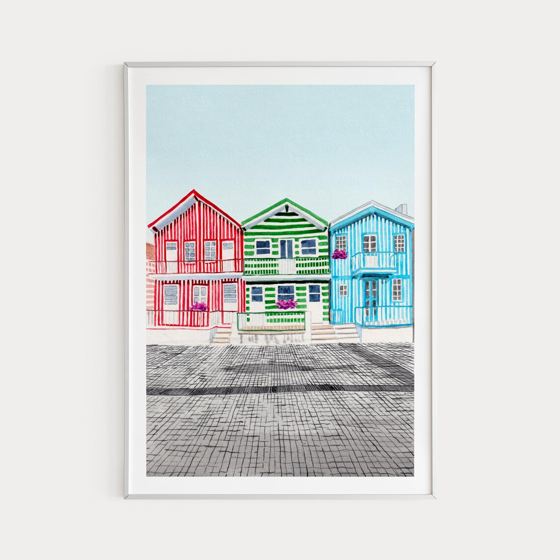 Aveiro, Portugal Watercolor Travel Poster Art Print