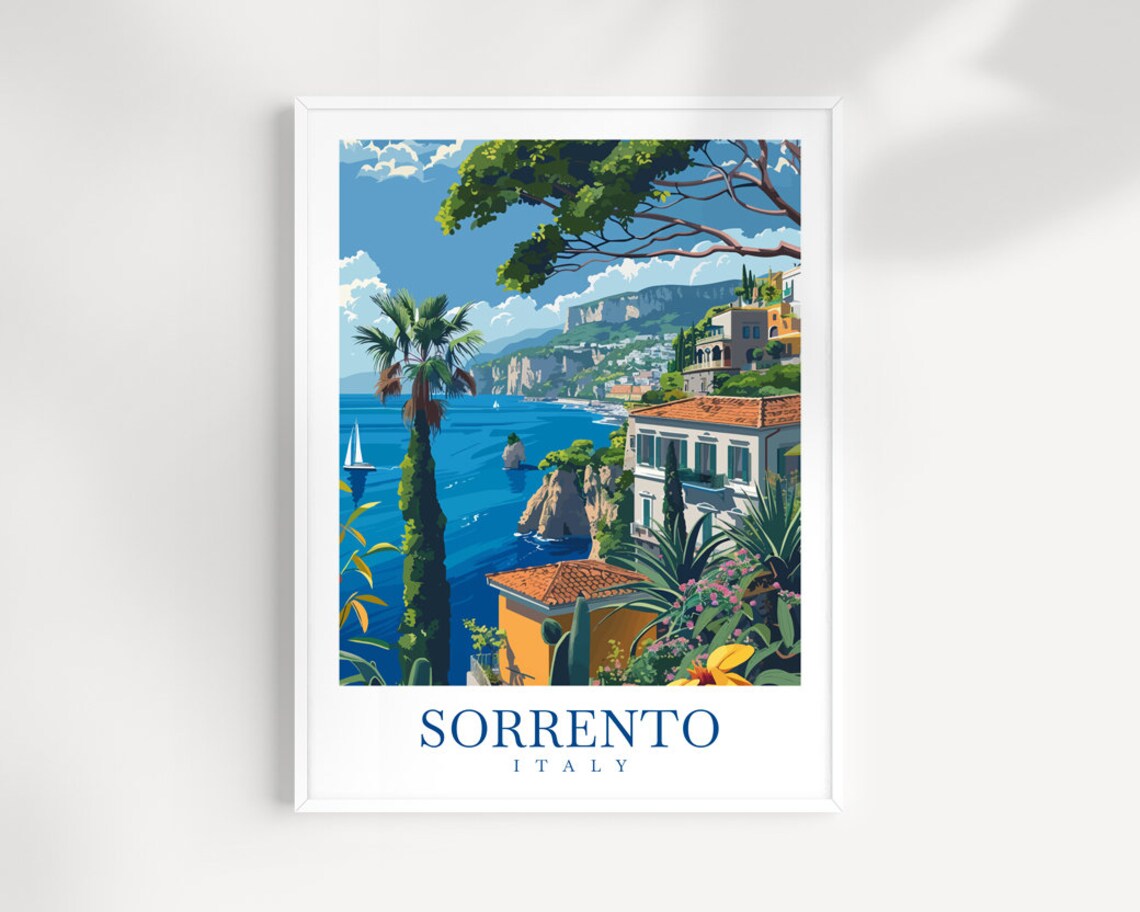 Sorrento Travel Poster, Italy Home Decor