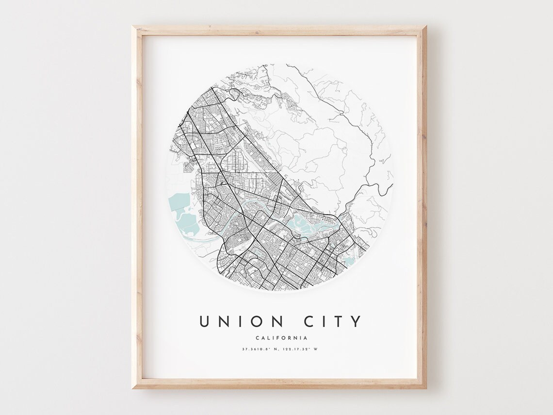 Union City Map Art Print Cityscape Decor